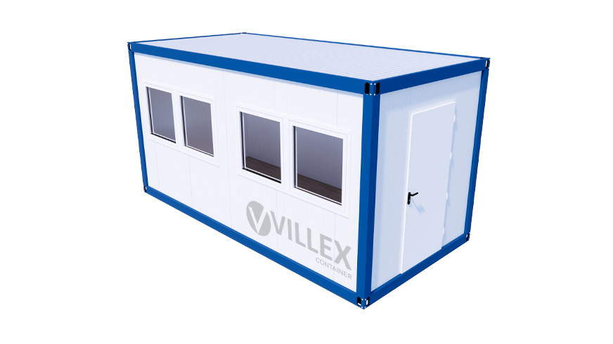 Bürocontainer Villex Medium Cube Short Doppio Color Line Blue 1.0 MEDCSDCLB1.0