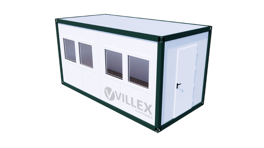 Bürocontainer Villex Medium Cube Short Doppio Color Line Moosgrün 1.0 MEDCSDCLM1.0