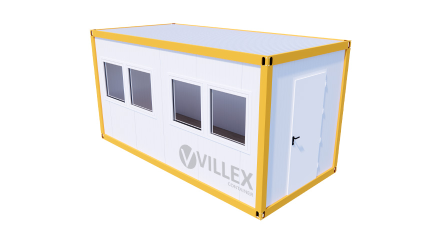 Bürocontainer Villex Medium Cube Short Doppio Color Line Signalgelb 1.0 MEDCSDCLSG1.0