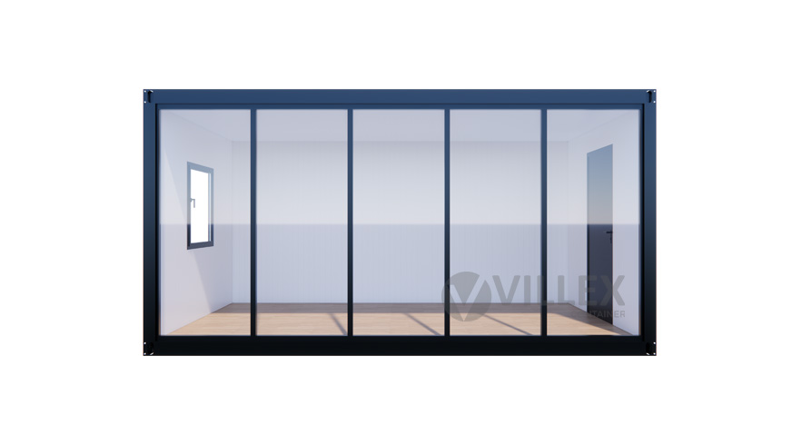 Bürocontainer Villex Medium Glas Cube Nero 3.0 MEDGCN3.0