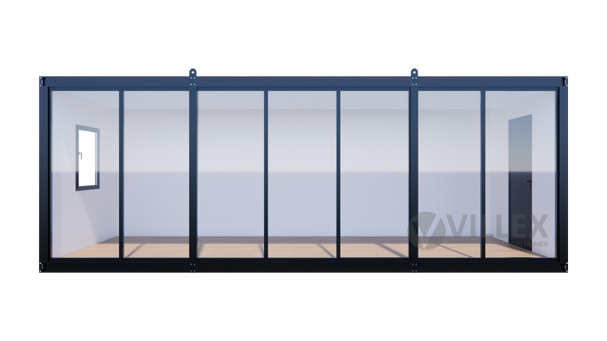 Bürocontainer Villex Mega Glas Cube Nero 1.0 MEGGCN1.0