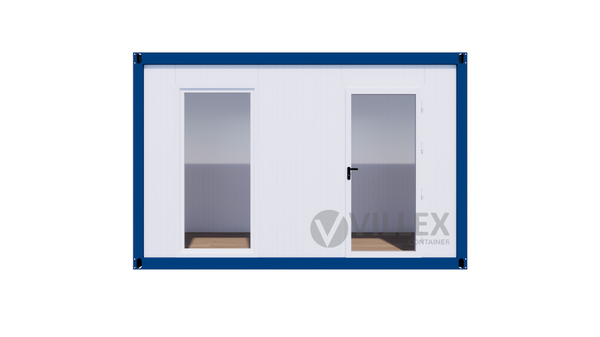 Bürocontainer Villex Mini Cube Vertikal Color Line Blue 1.0 MINCVCLB1.0