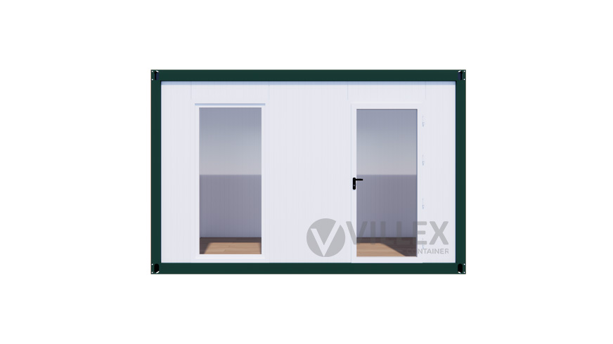 Bürocontainer Villex Mini Cube Vertikal Color Line Moosgrün 1.0 MINCVCLM1.0