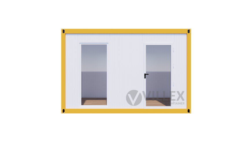 Bürocontainer Villex Mini Cube Vertikal Color Line Signalgelb 1.0 MINCVCLSG1.0