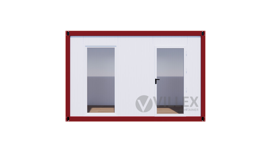 Bürocontainer Villex Mini Cube Vertikal Color Line Signalrot 1.0 MINCVCLSR1.0