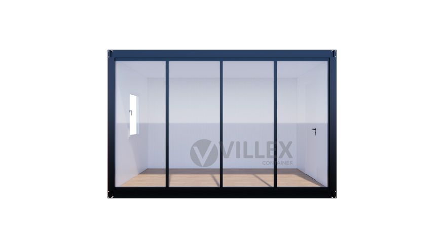 Bürocontainer Villex Mini Glas Cube Blanc 4.0 MINGCB4.0