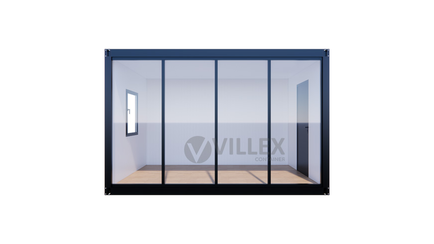 Bürocontainer Villex Mini Glas Cube Nero 4.0 MINGCN4.0