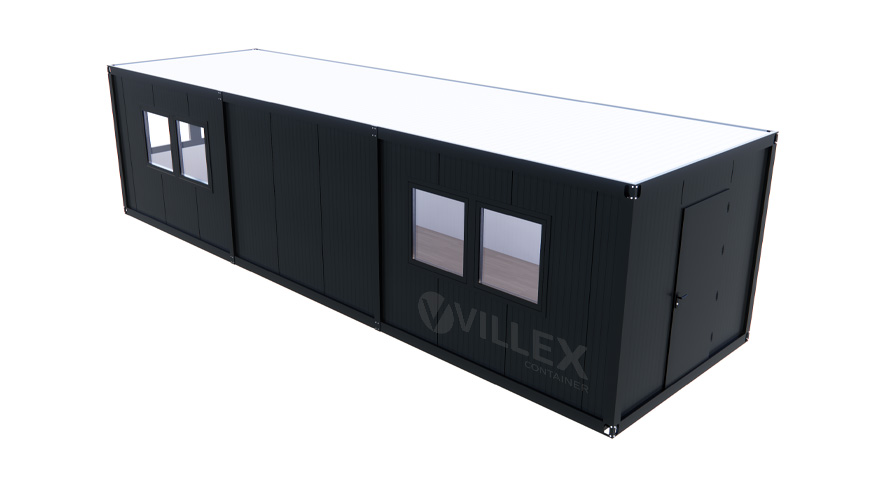 Bürocontainer Villex Ultra Giant Cube Short Doppio Fenster Nero 2.0 ULTGIACSDFN2.0