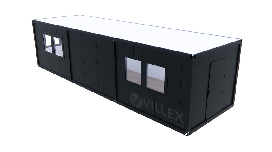 Bürocontainer Villex Ultra Giant Plus Cube Short Doppio Fenster Nero 1.0 ULTGIAPCSDFN1.0